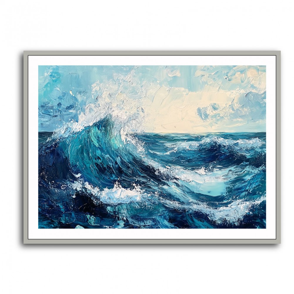 Seascape Blue Waves Wall Art