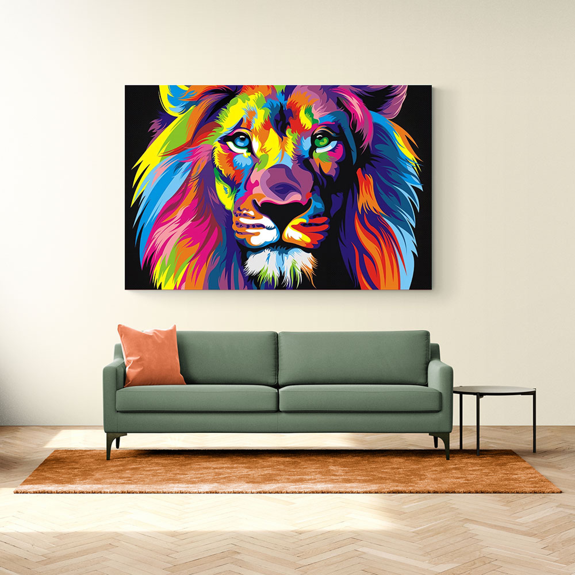 Lion Multicolour Wall Art