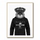 Schnauzer Dog in a Hoodie Black & White