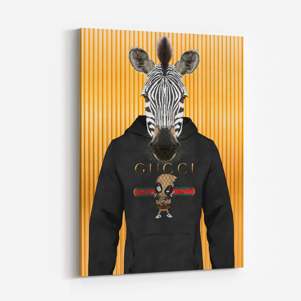 Zebra in a Hoodie Yellow