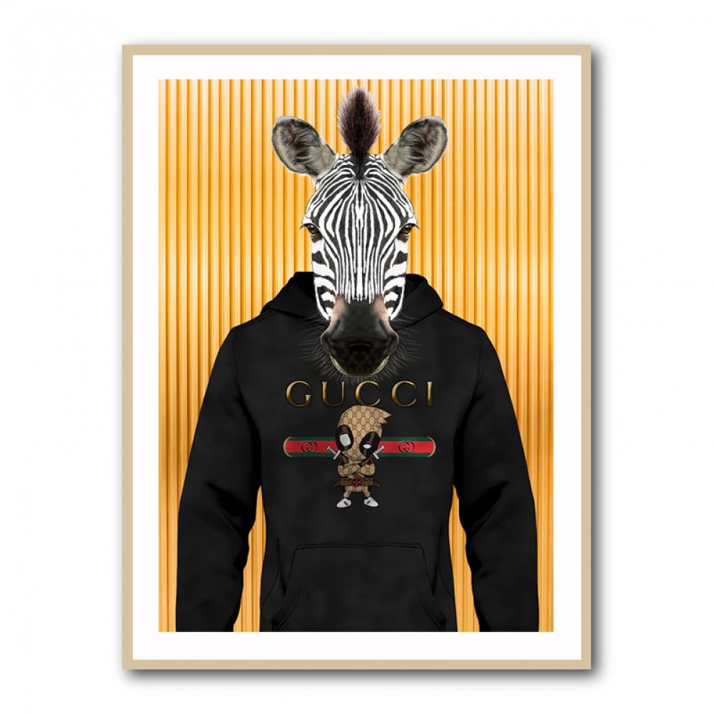 Zebra in a Hoodie Yellow