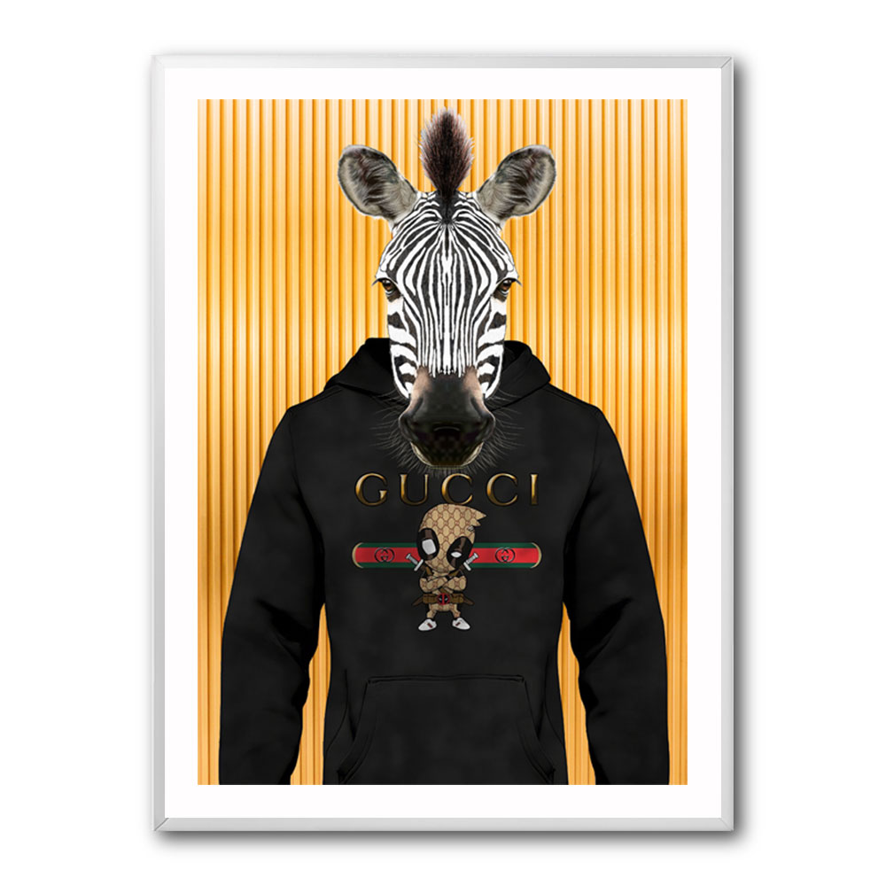 Zebra in a Hoodie Yellow