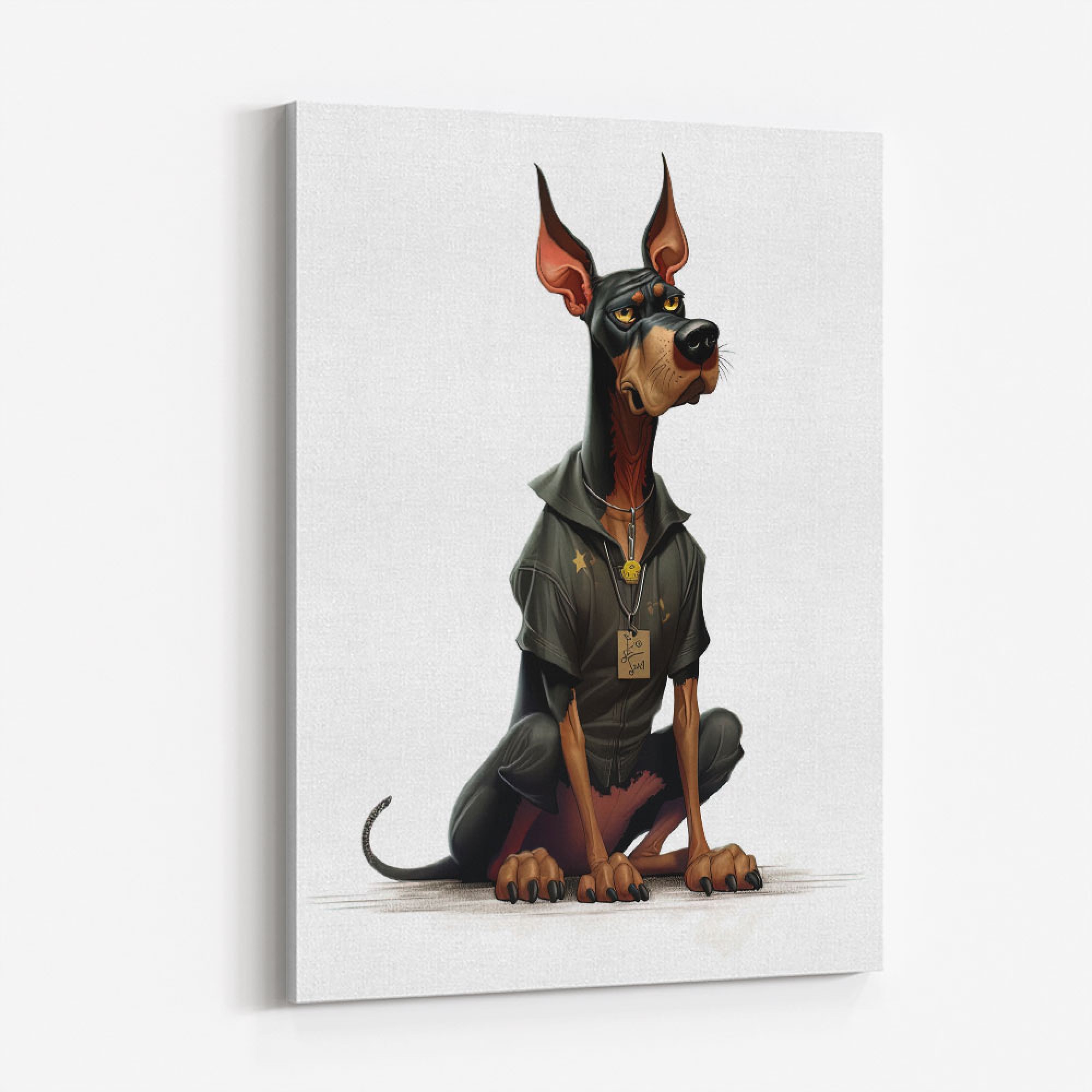 Doberman Cartoon 2 Wall Art