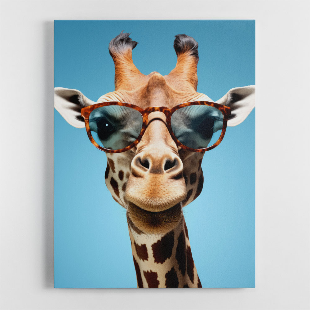 giraffe wearing glasses