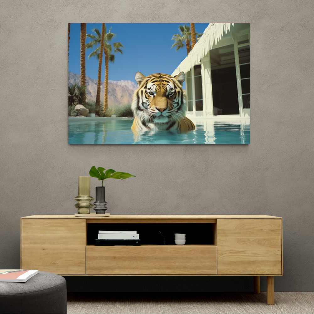 Swimming Tiger Wall Art