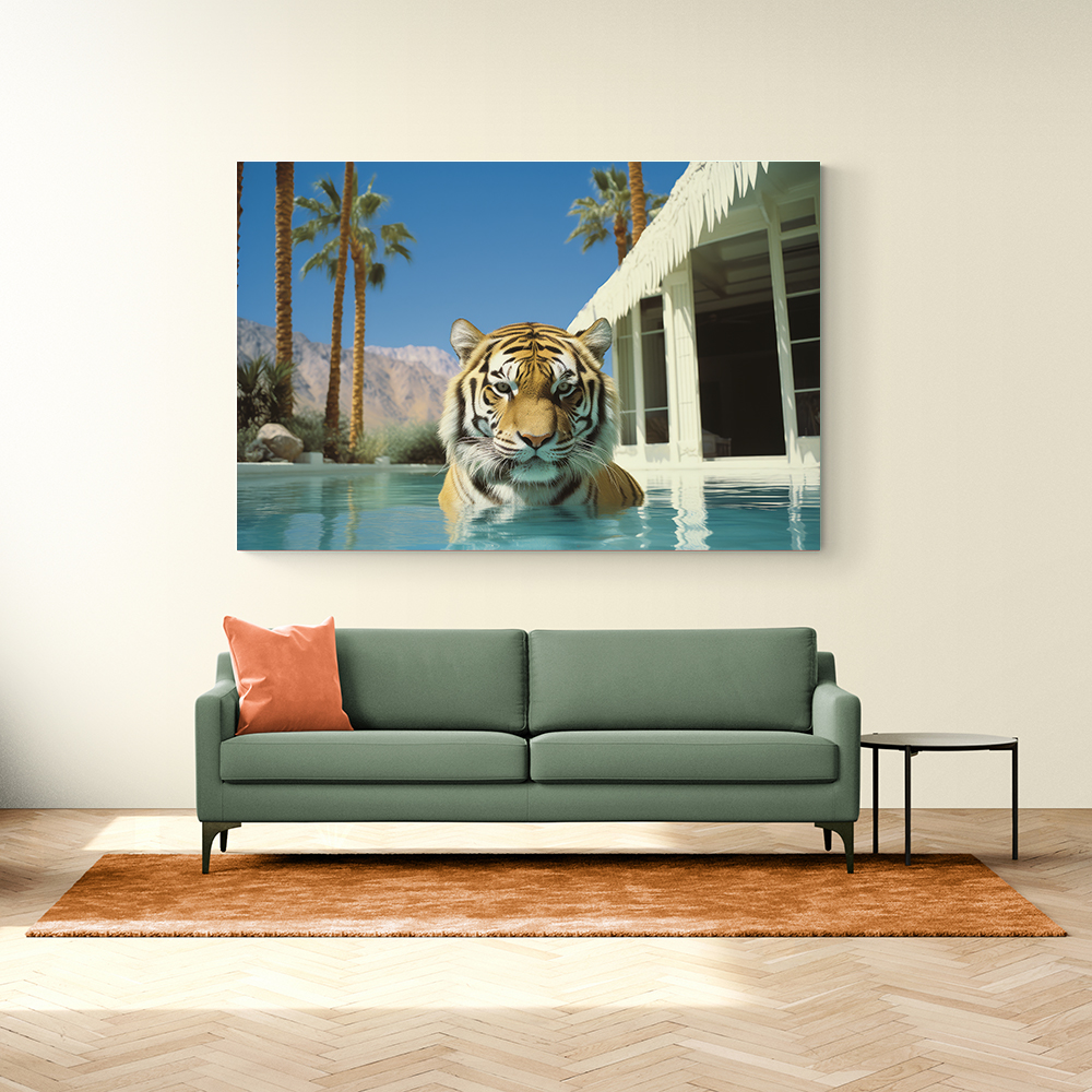 Swimming Tiger Wall Art