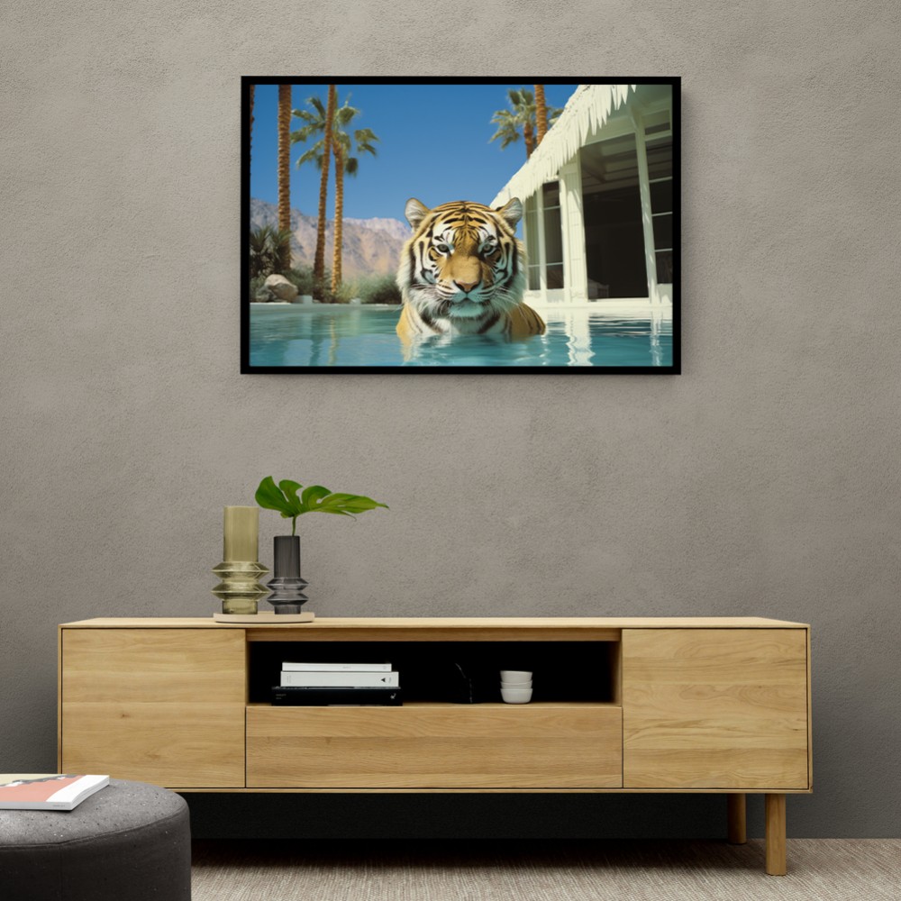 Swimming Tiger Wall Art