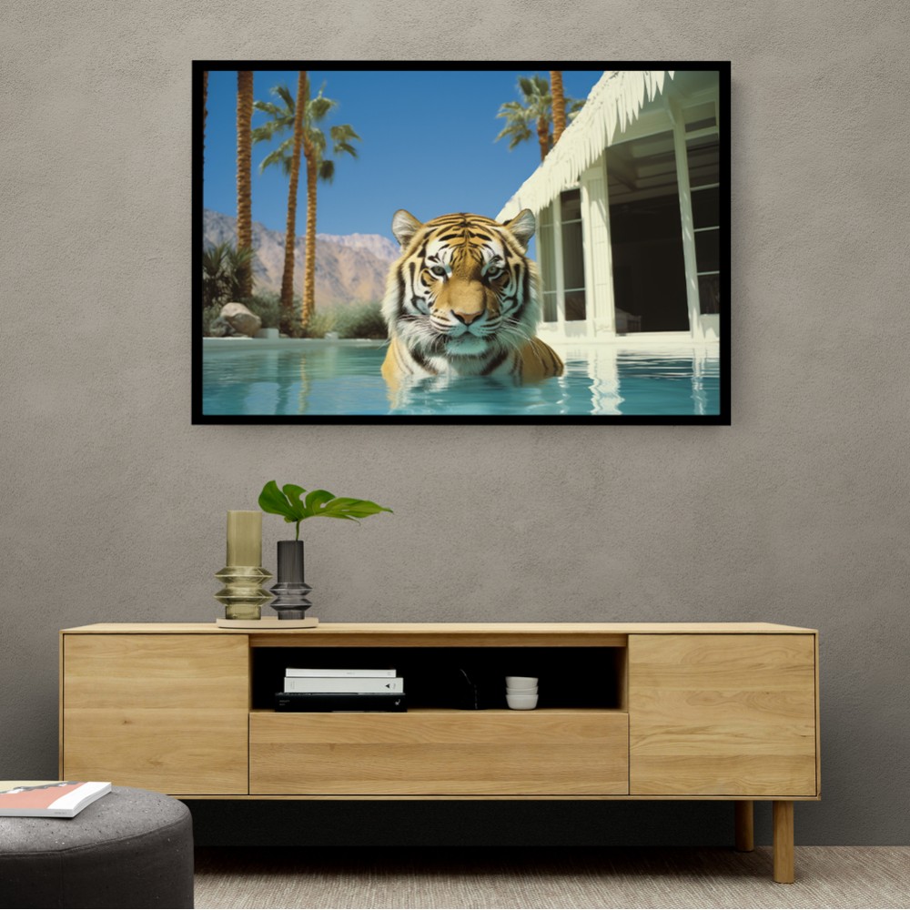 Swimming Tiger Wall Art