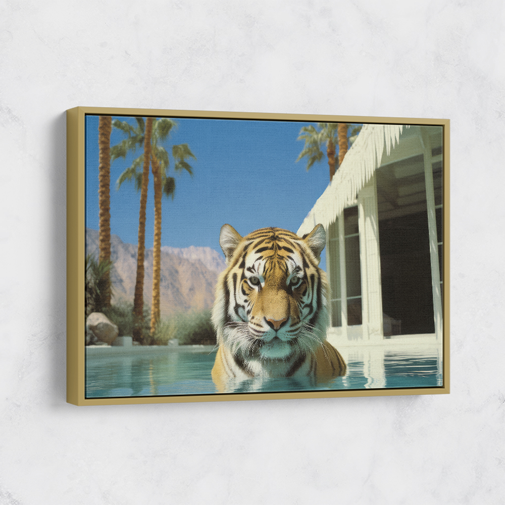 Swimming Tiger Wall Art