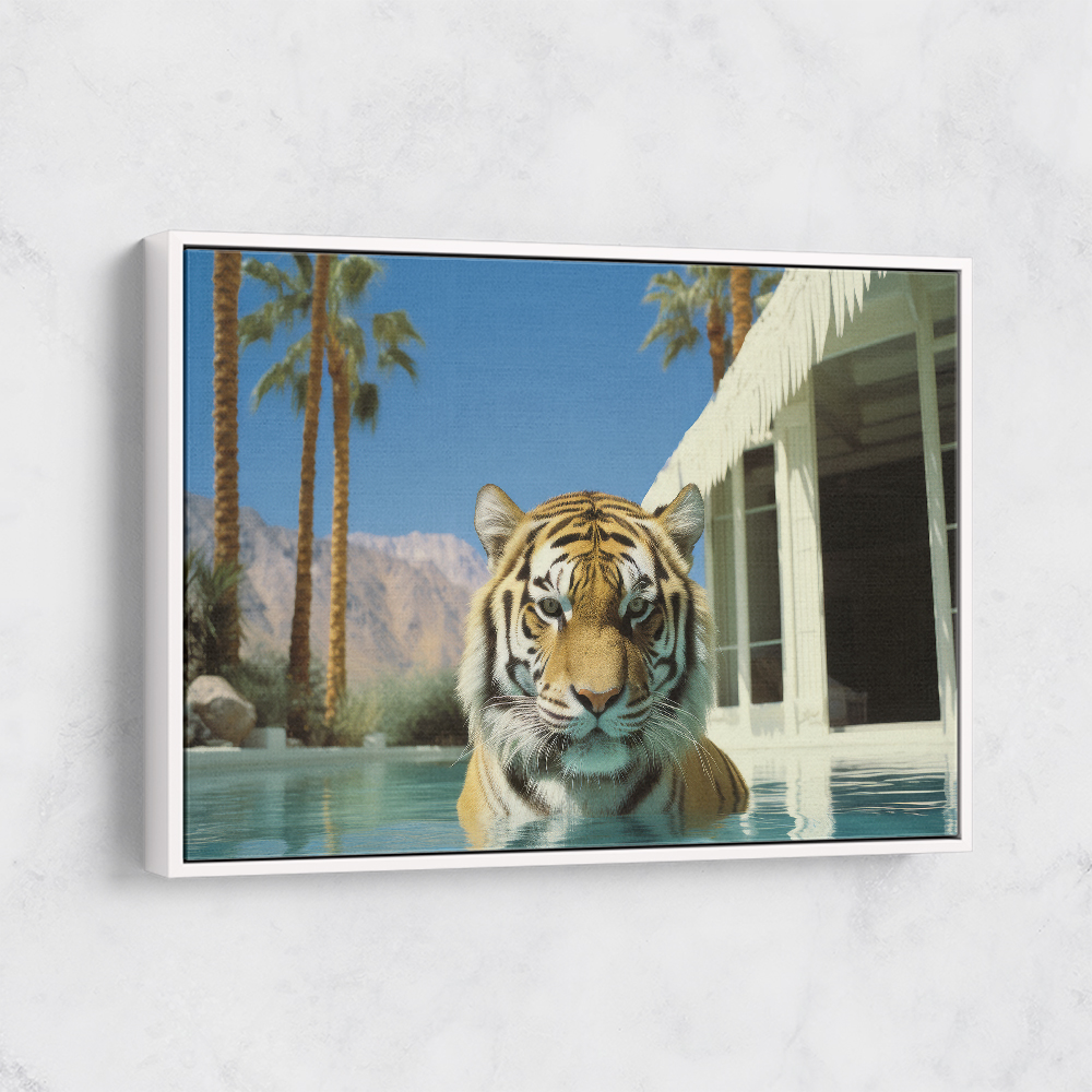 Swimming Tiger Wall Art