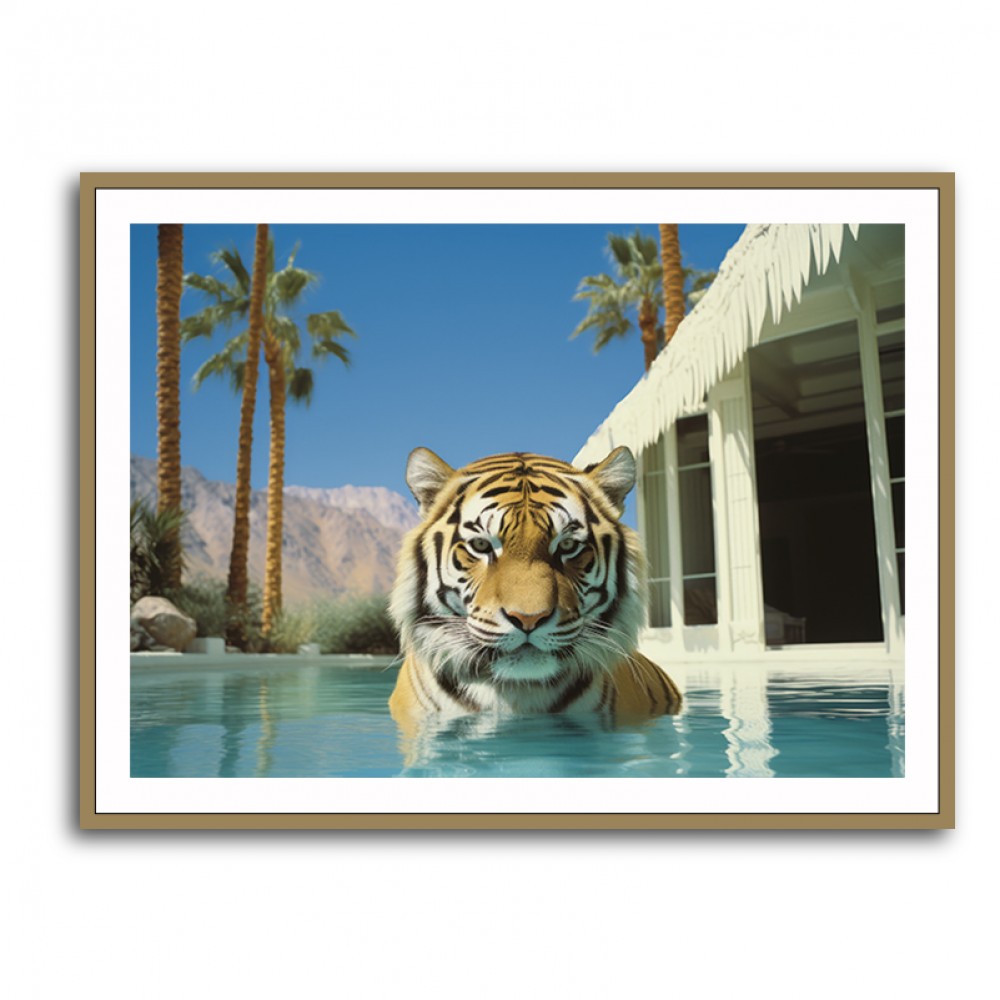 Swimming Tiger Wall Art