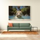 White Tiger Swimming Wall Art