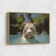 White Tiger Swimming Wall Art