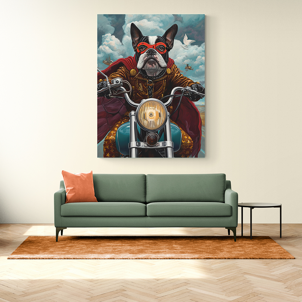 Superhero Bulldog Biker