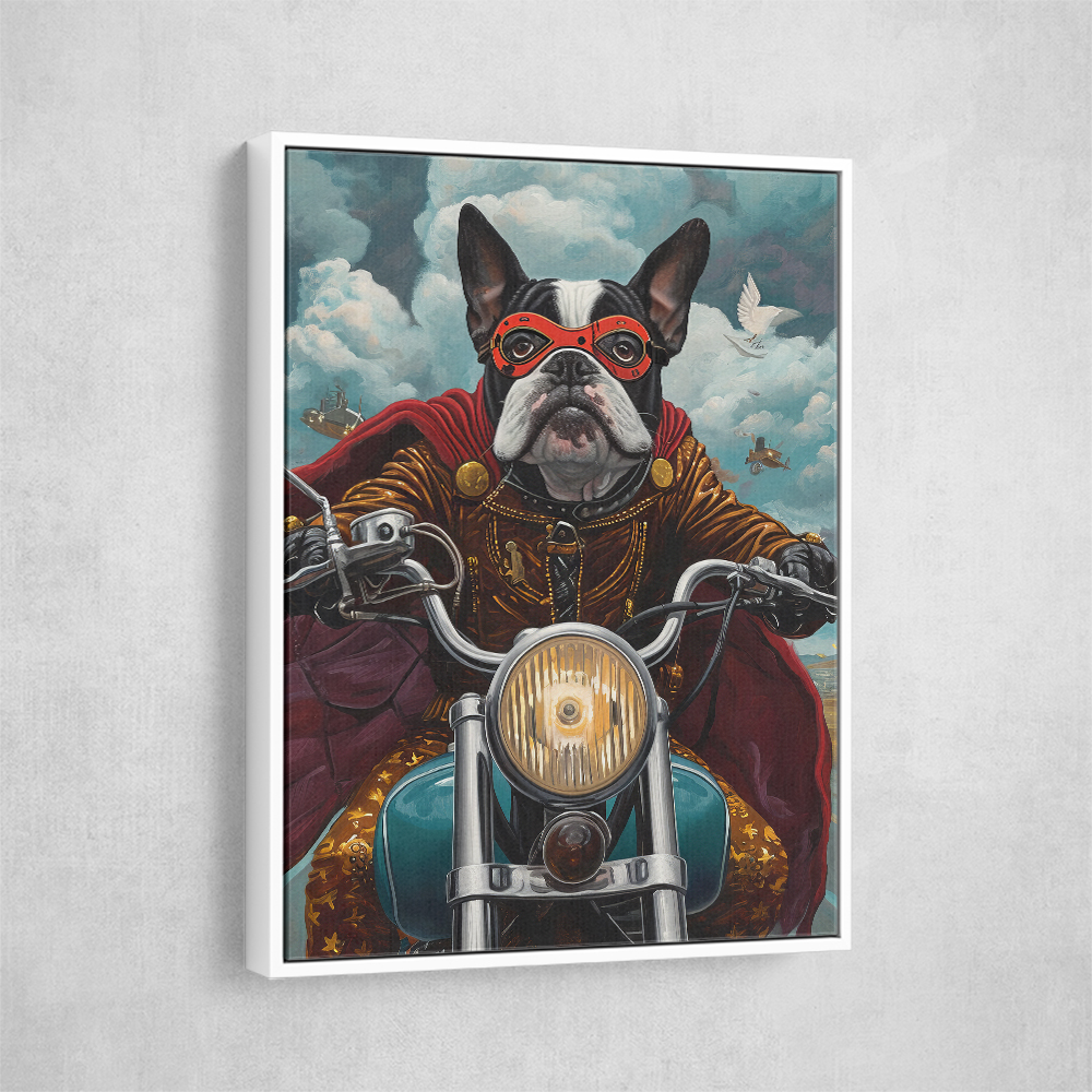 Superhero Bulldog Biker