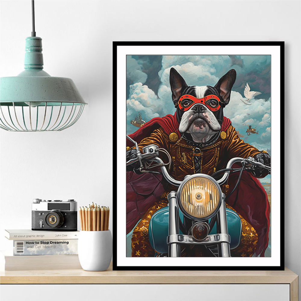 Superhero Bulldog Biker