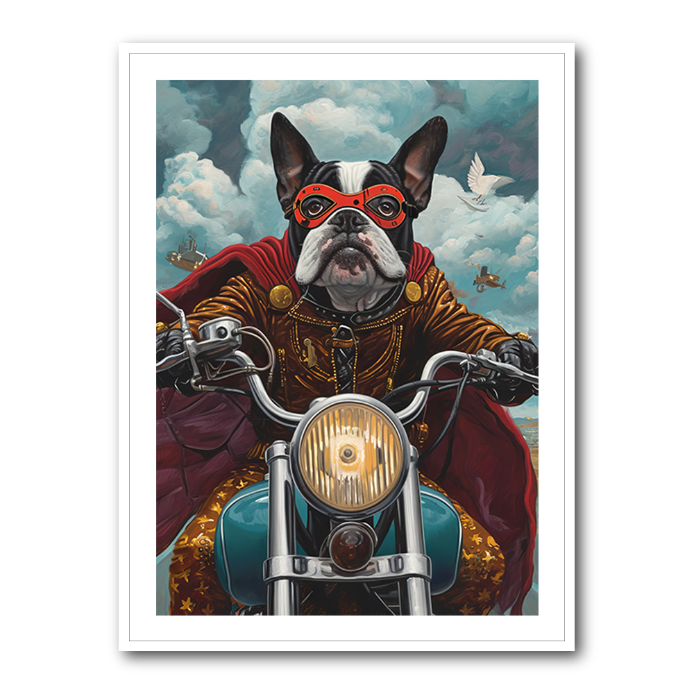 Superhero Bulldog Biker