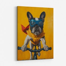 French Bulldog Superhero Cycling