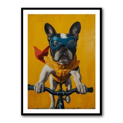 French Bulldog Superhero Cycling