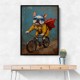 French Bulldog Superhero Biking