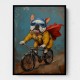 French Bulldog Superhero Biking