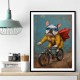 French Bulldog Superhero Biking