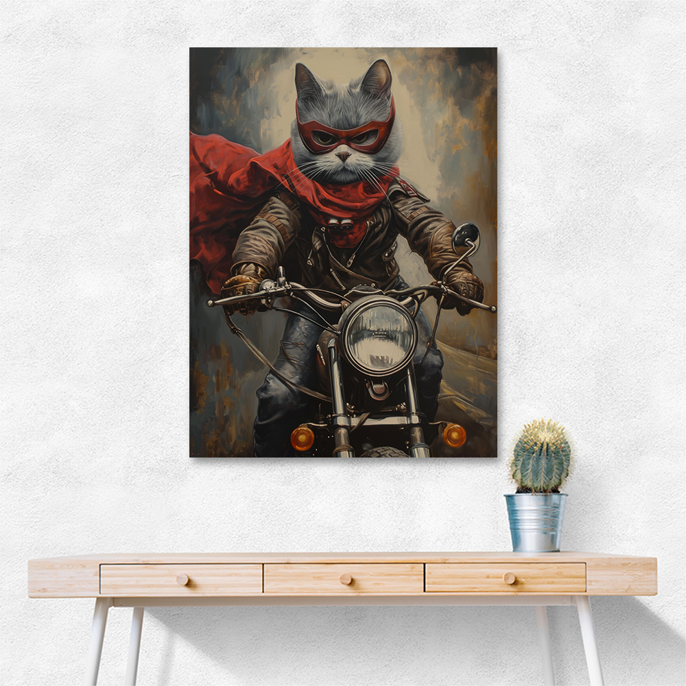 Biker Superhero Cat