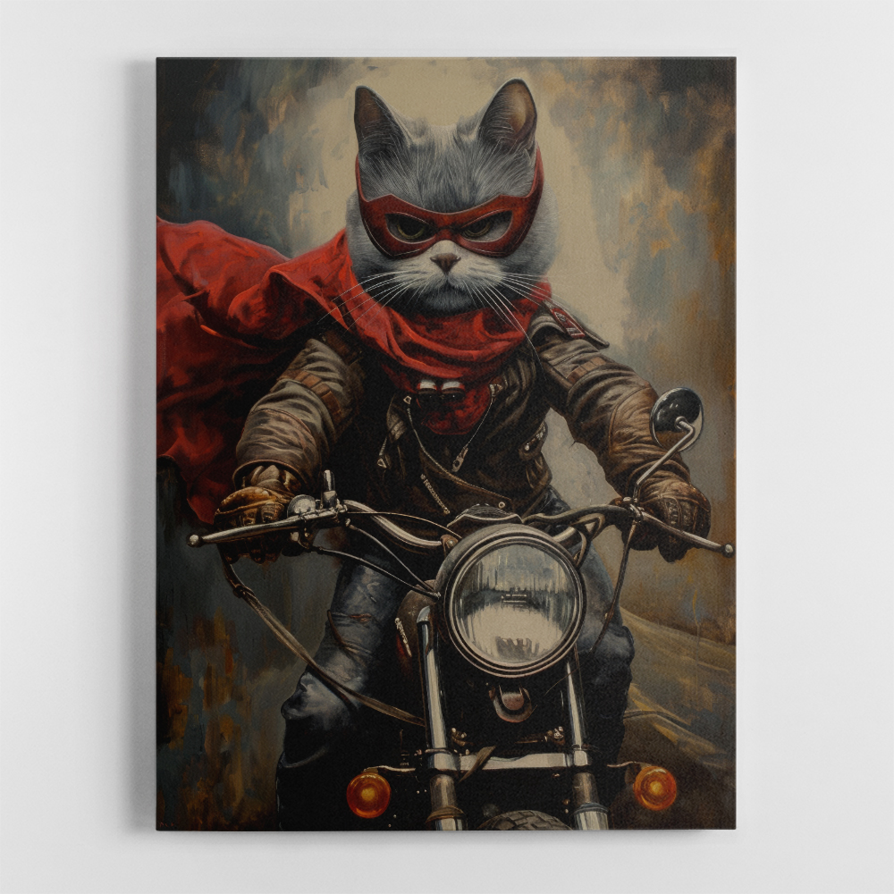 Biker Superhero Cat