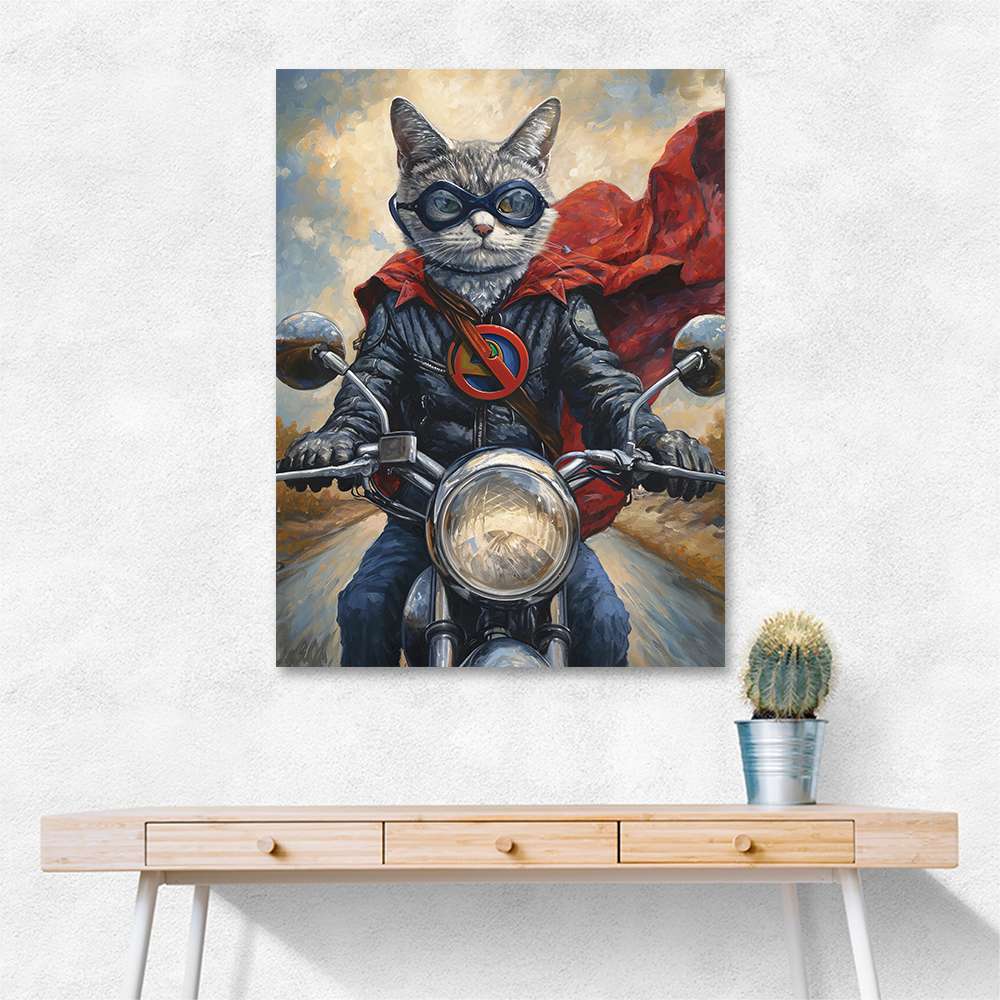 Superhero Biker Cat