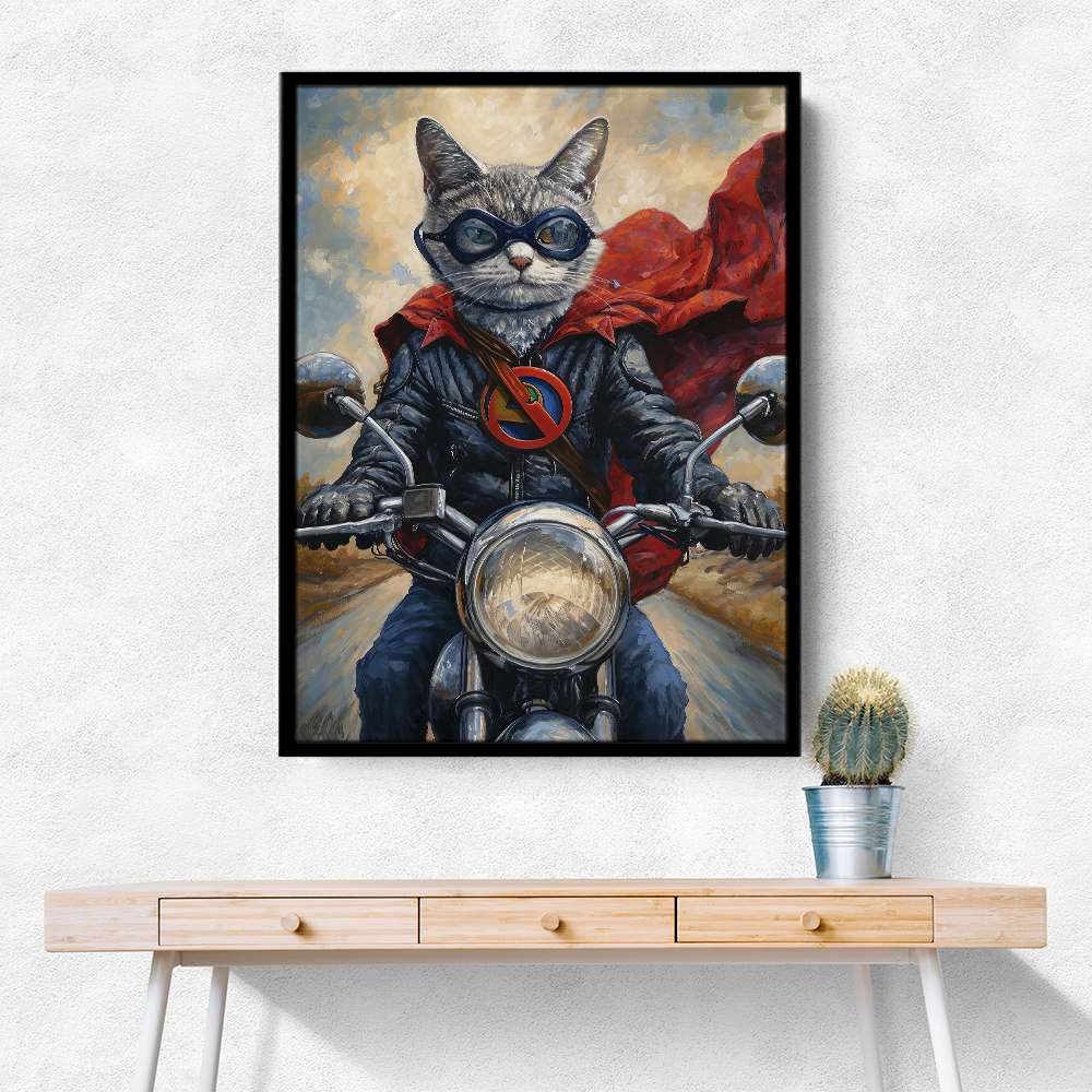 Superhero Biker Cat