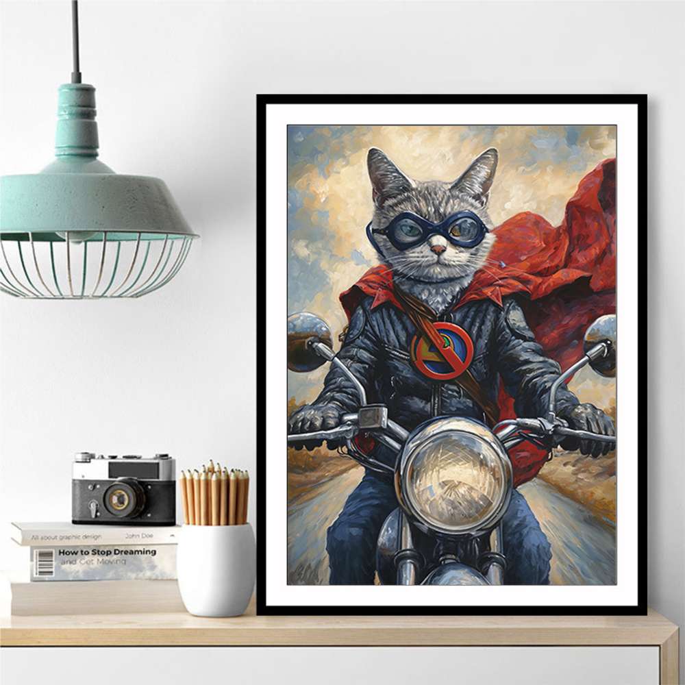 Superhero Biker Cat