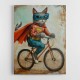 Superhero Cat Riding a Bike