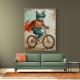 Superhero Cat Riding a Bike