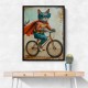 Superhero Cat Riding a Bike