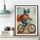 Superhero Cat Riding a Bike