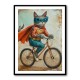 Superhero Cat Riding a Bike