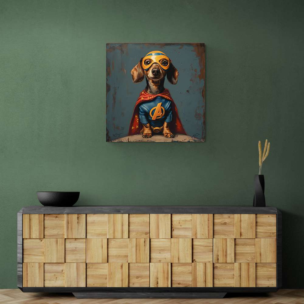 Superhero Dachshund Wall Art