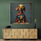 Superhero Dachshund Wall Art