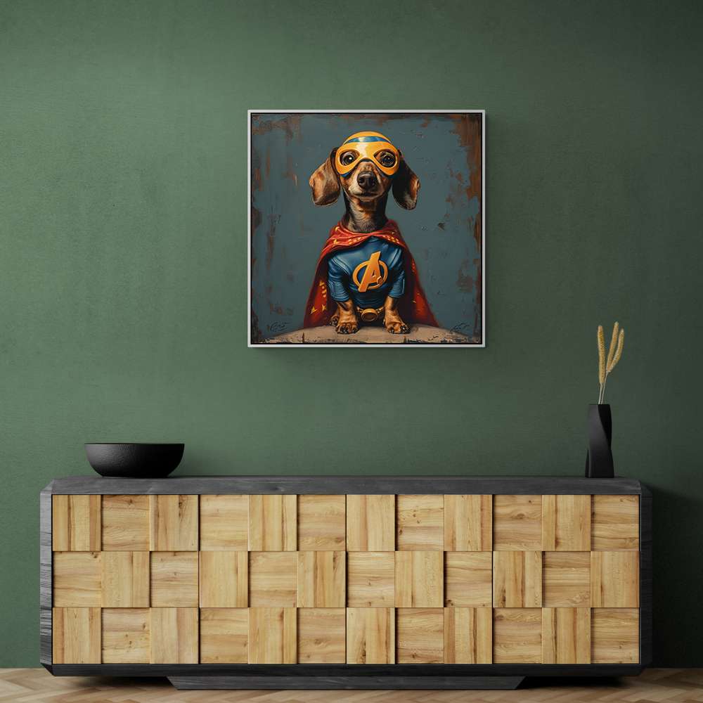 Superhero Dachshund Wall Art