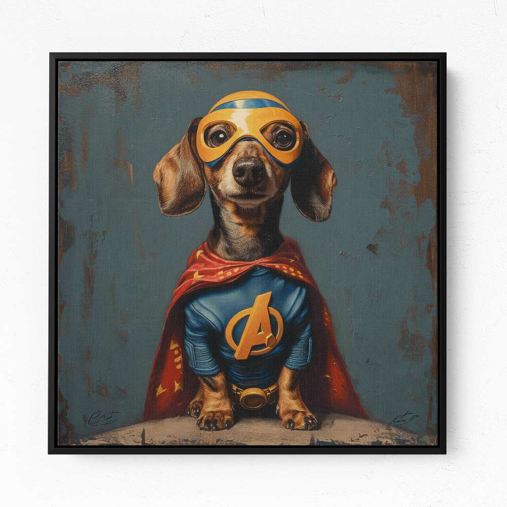 Superhero Dachshund Wall Art