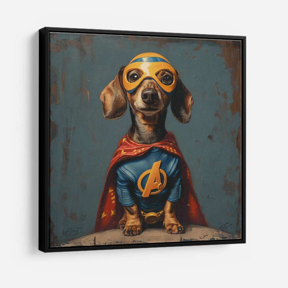 Superhero Dachshund Wall Art