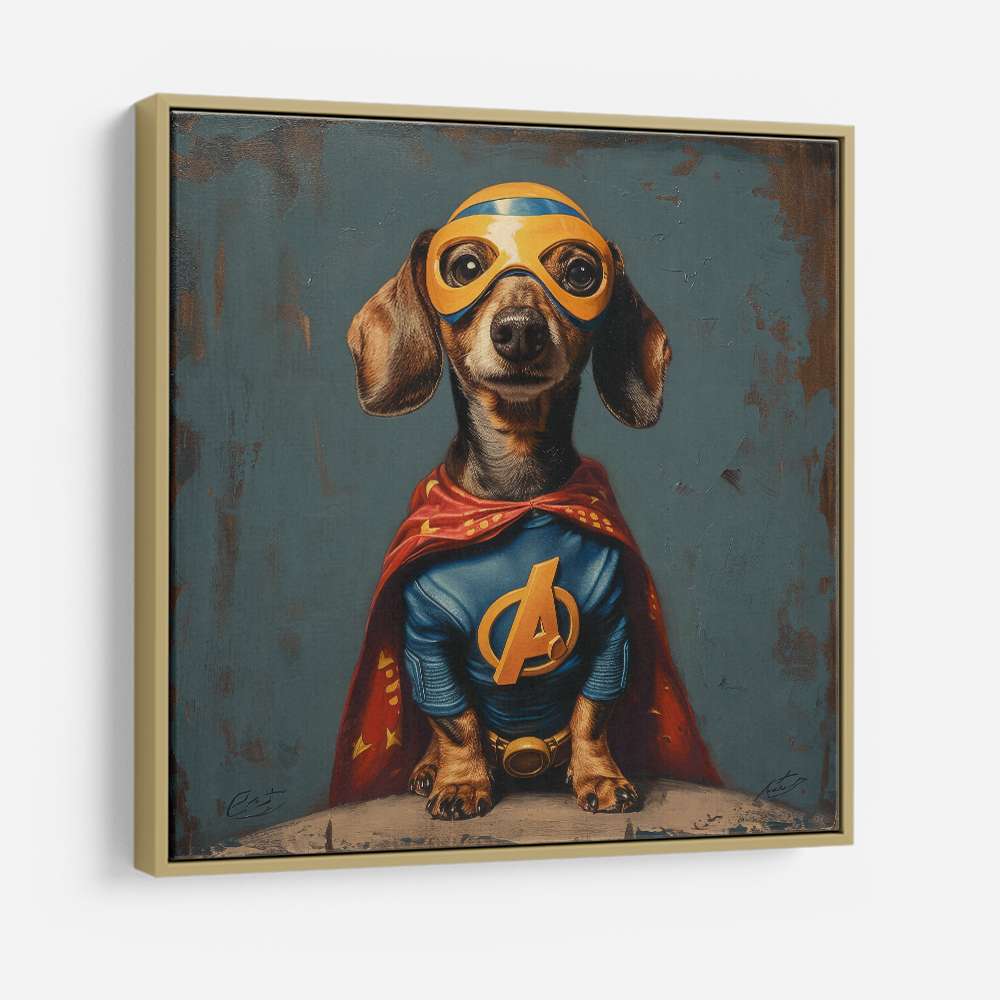 Superhero Dachshund Wall Art