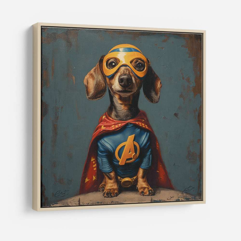 Superhero Dachshund Wall Art