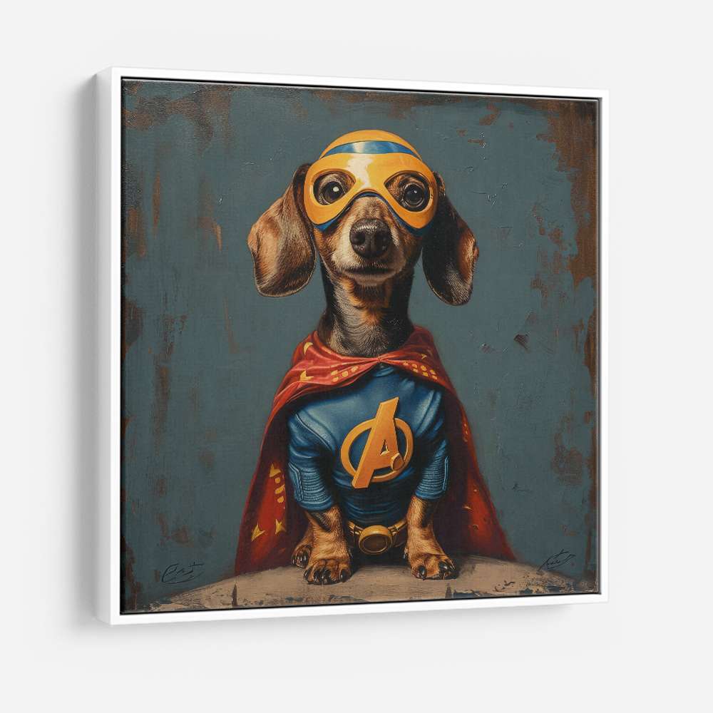 Superhero Dachshund Wall Art