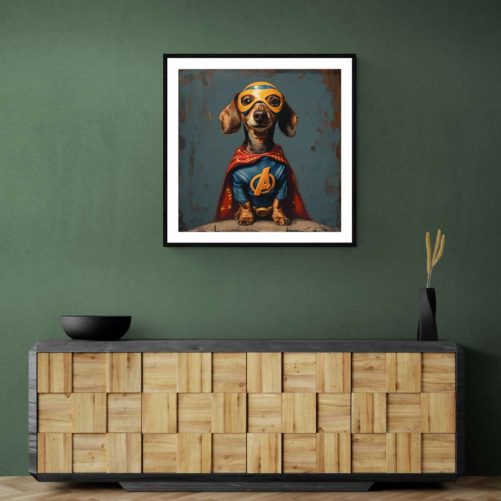 Superhero Dachshund Wall Art