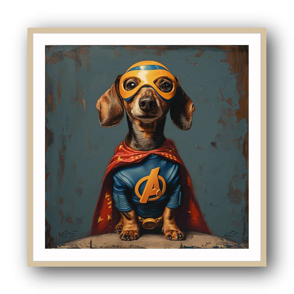 Superhero Dachshund Wall Art