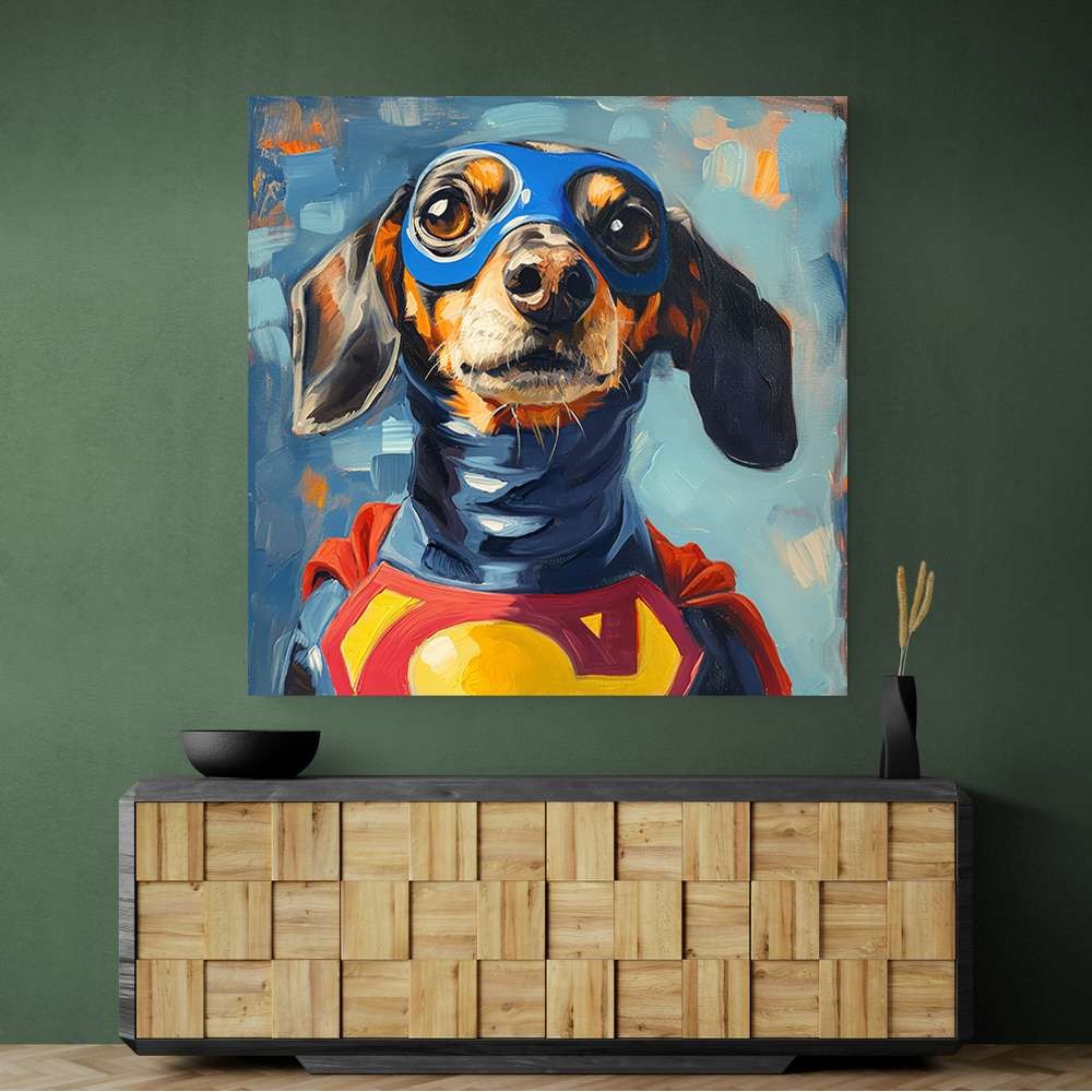 Superman Dachshund Wall Art