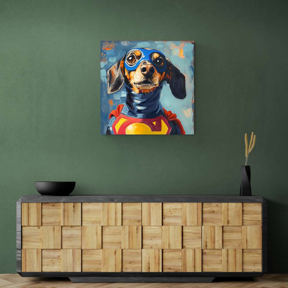 Superman Dachshund Wall Art