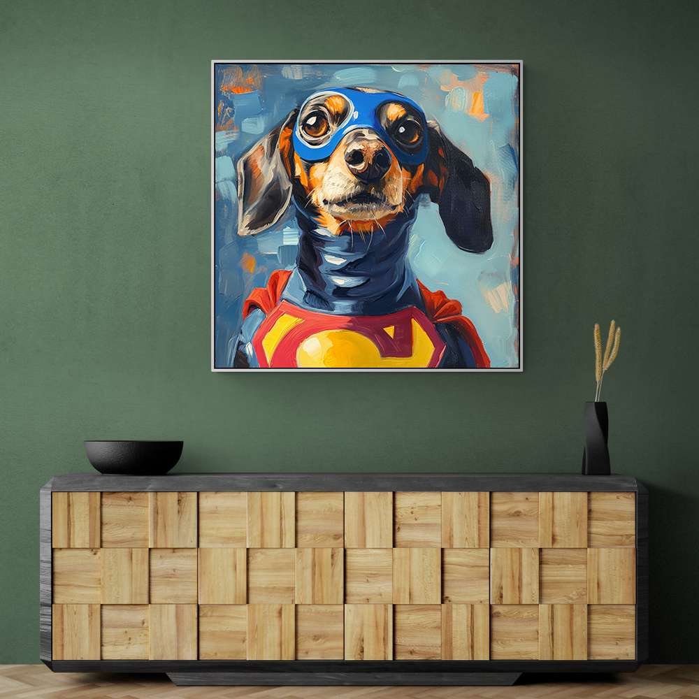 Superman Dachshund Wall Art