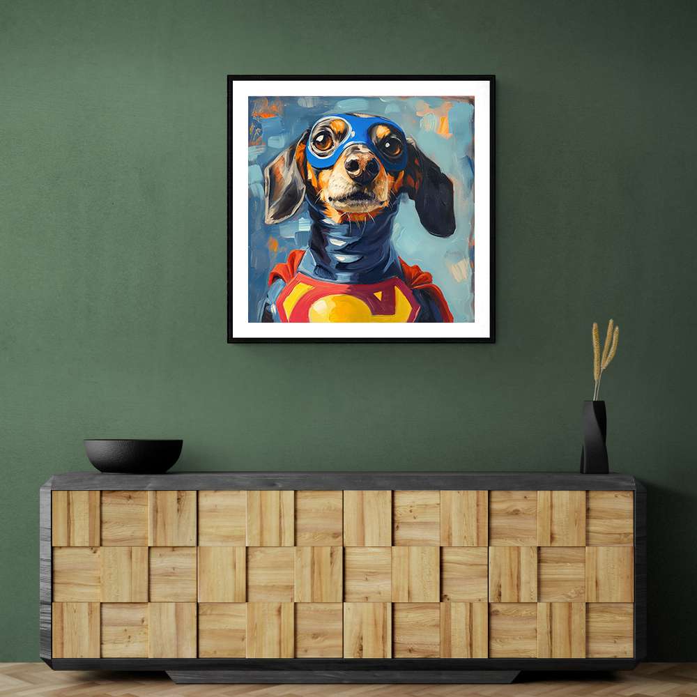 Superman Dachshund Wall Art